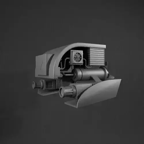 Destroyer-style space combat spacecraft - 3d Low-poly 