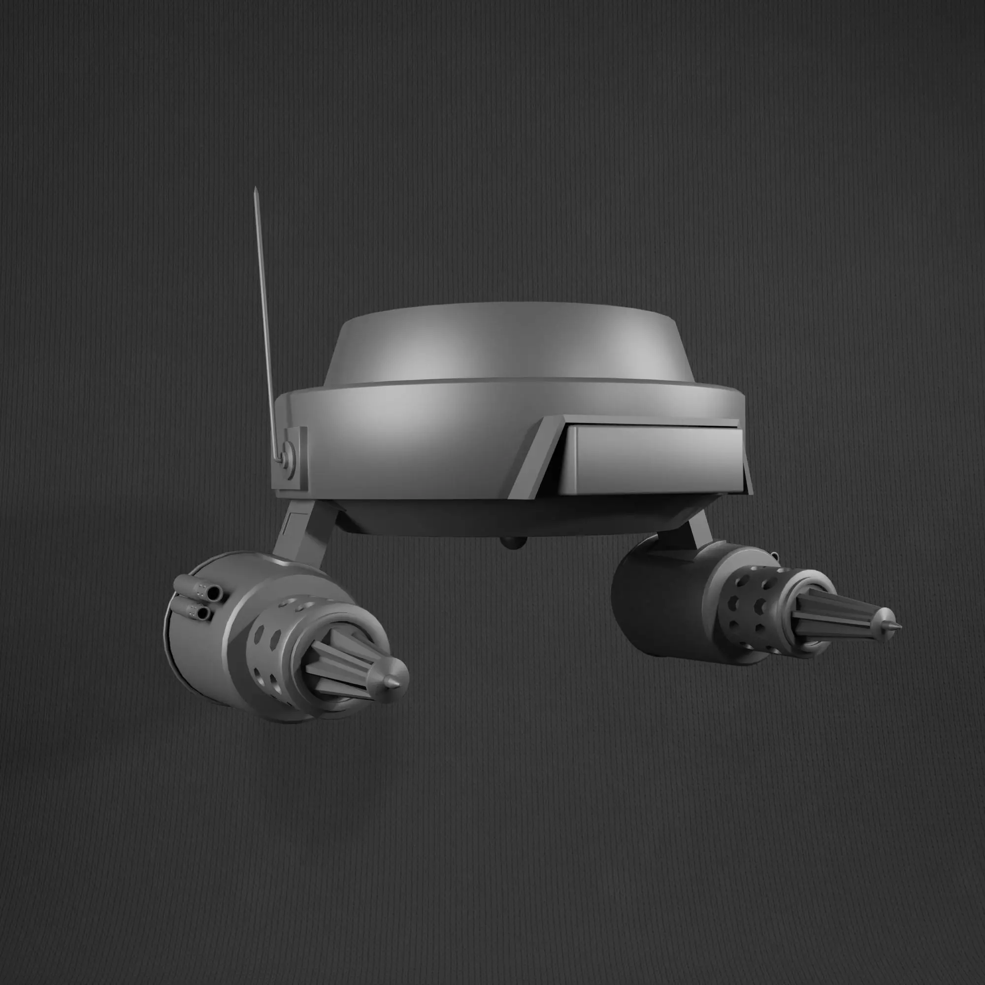 Destroyer-style space combat spacecraft - 3d Low-poly Low-poly 3D model_0