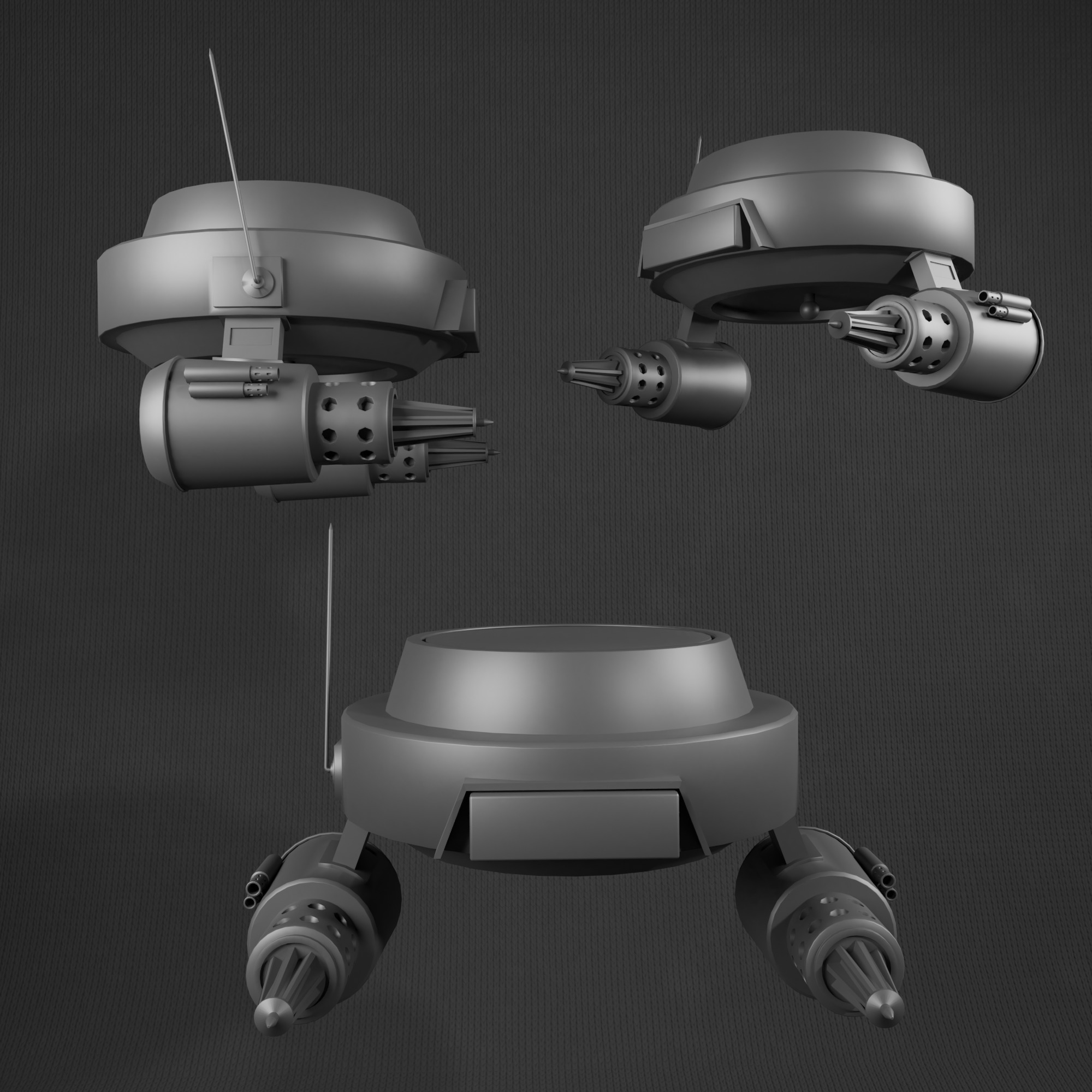 Destroyer-style space combat spacecraft - 3d Low-poly Low-poly 3D model_1