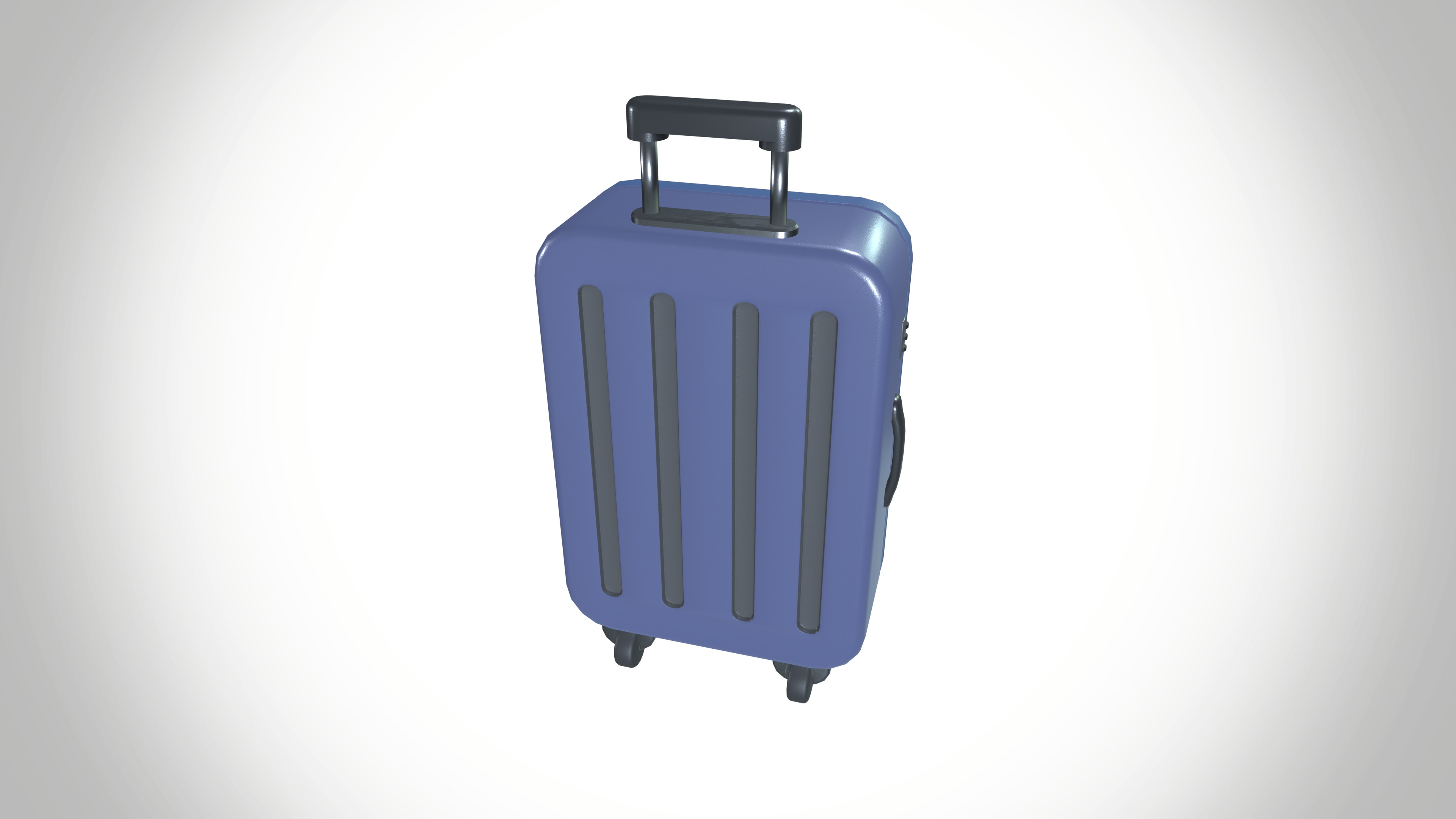 Luggage bag Low-poly 3D model_4