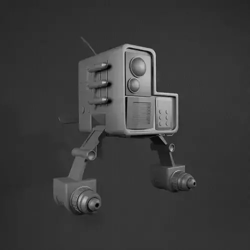 Destroyer-style space combat spacecraft - 3d Low-poly