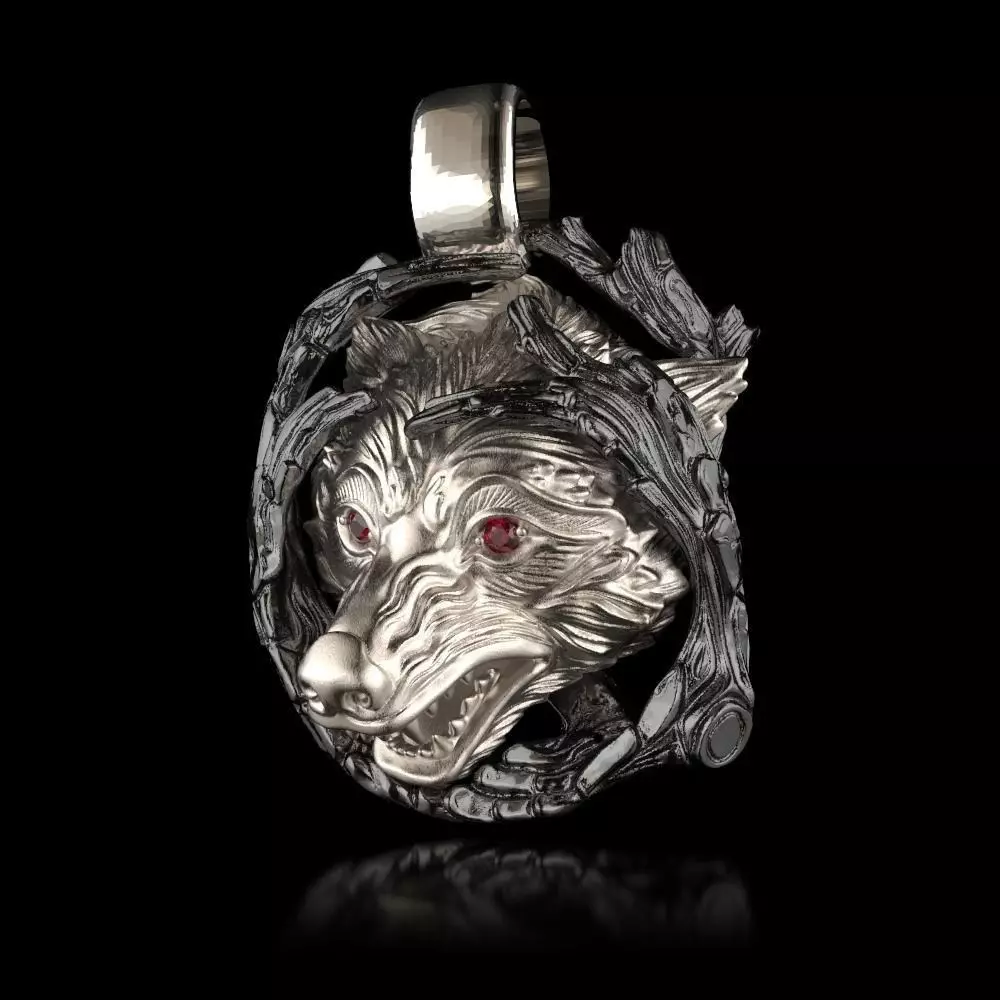 Wolf pendant Free 3D print model