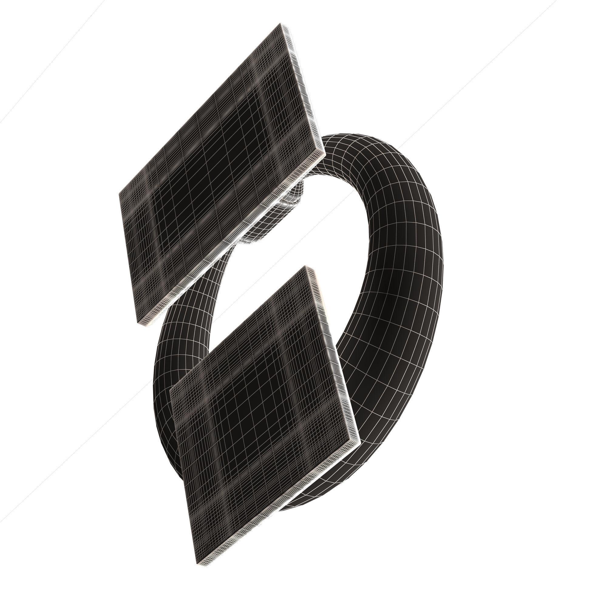 Classic Door Handle 02 Chrome Low-poly 3D model_14