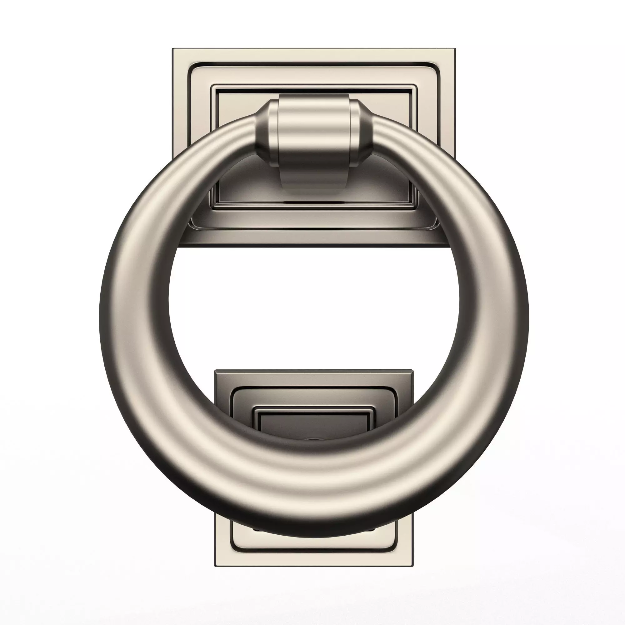 Classic Door Handle 02 Chrome Low-poly 3D model_0