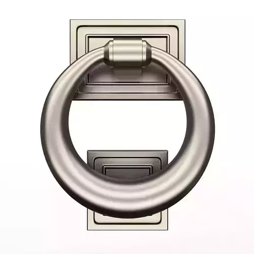 Classic Door Handle 02 Chrome Low-poly 3D model