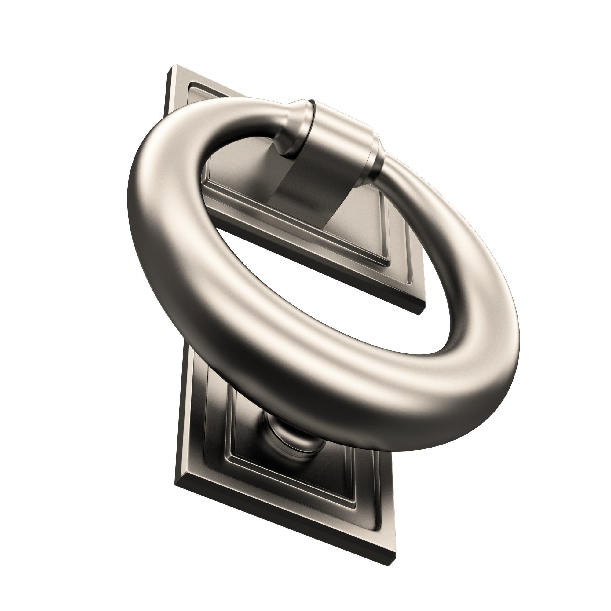 Classic Door Handle 02 Chrome Low-poly 3D model_3
