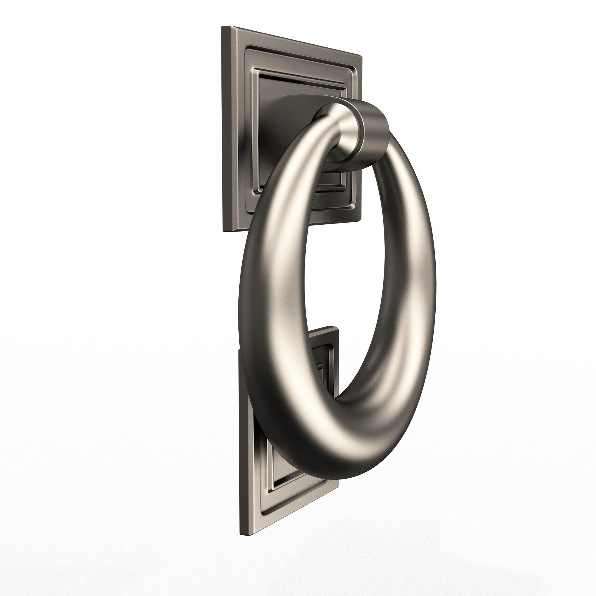 Classic Door Handle 02 Chrome Low-poly 3D model_1