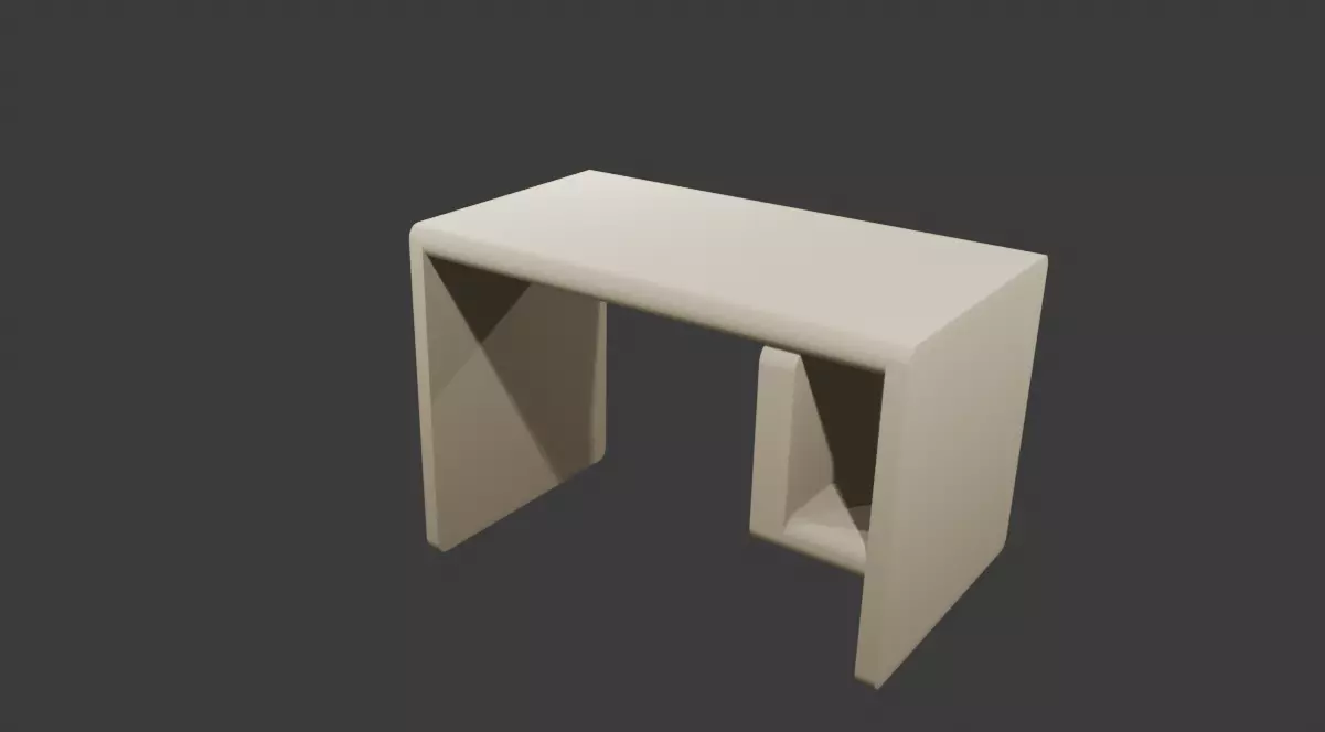 3D model of computer table Low-poly 3D model_0