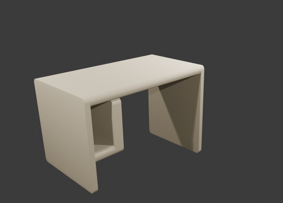 3D model of computer table Low-poly 3D model_1