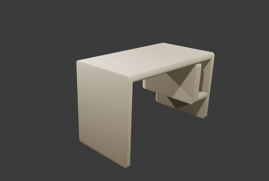 3D model of computer table Low-poly 3D model_2