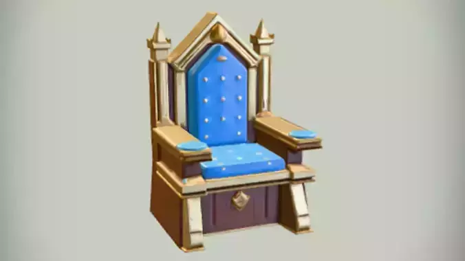 royal throne with blue upholstery