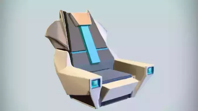 futuristic throne chair 3D Game Ready Model