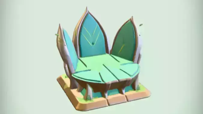 futuristic organic-themed chair 3d Game ready Model