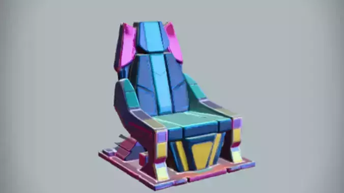 futuristic illuminated gaming chair 3D Game Ready model  3D model