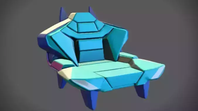 futuristic geometric chair 3d Game ready Model
