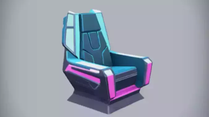 Futuristic gaming chair 4 3d Game ready Model