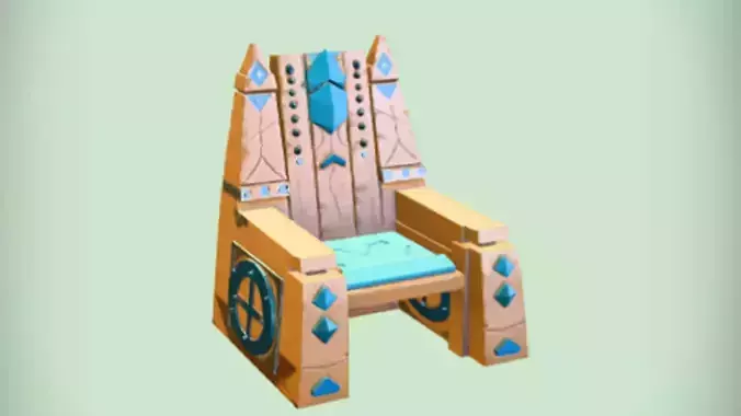 ornate decorative throne 3d Game ready Model