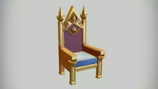 ornate throne chair  3D Game Ready Model