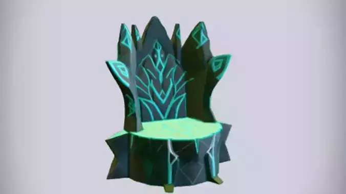 futuristic glowing throne 3d Game ready Model 3D model