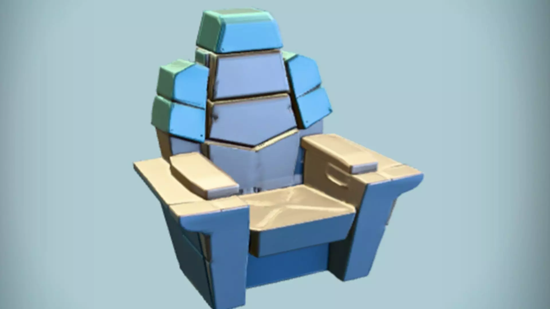 futuristic chair 3D Game Ready Model 3D model_0