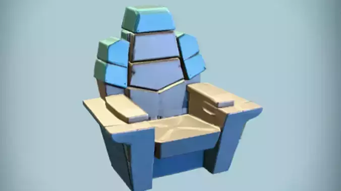 futuristic chair 3D Game Ready Model 3D model