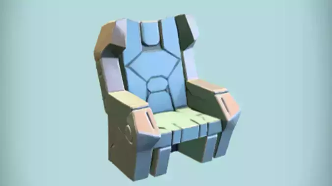 futuristic armchair 3D Game Ready Model 3D model