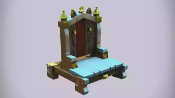 ornate fantasy throne 3d Game ready Model