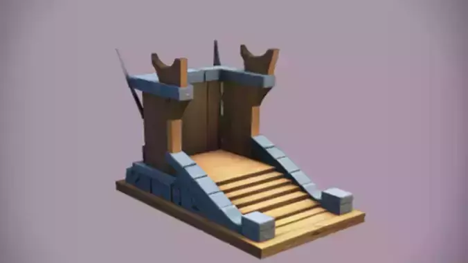 medieval wooden watchtower