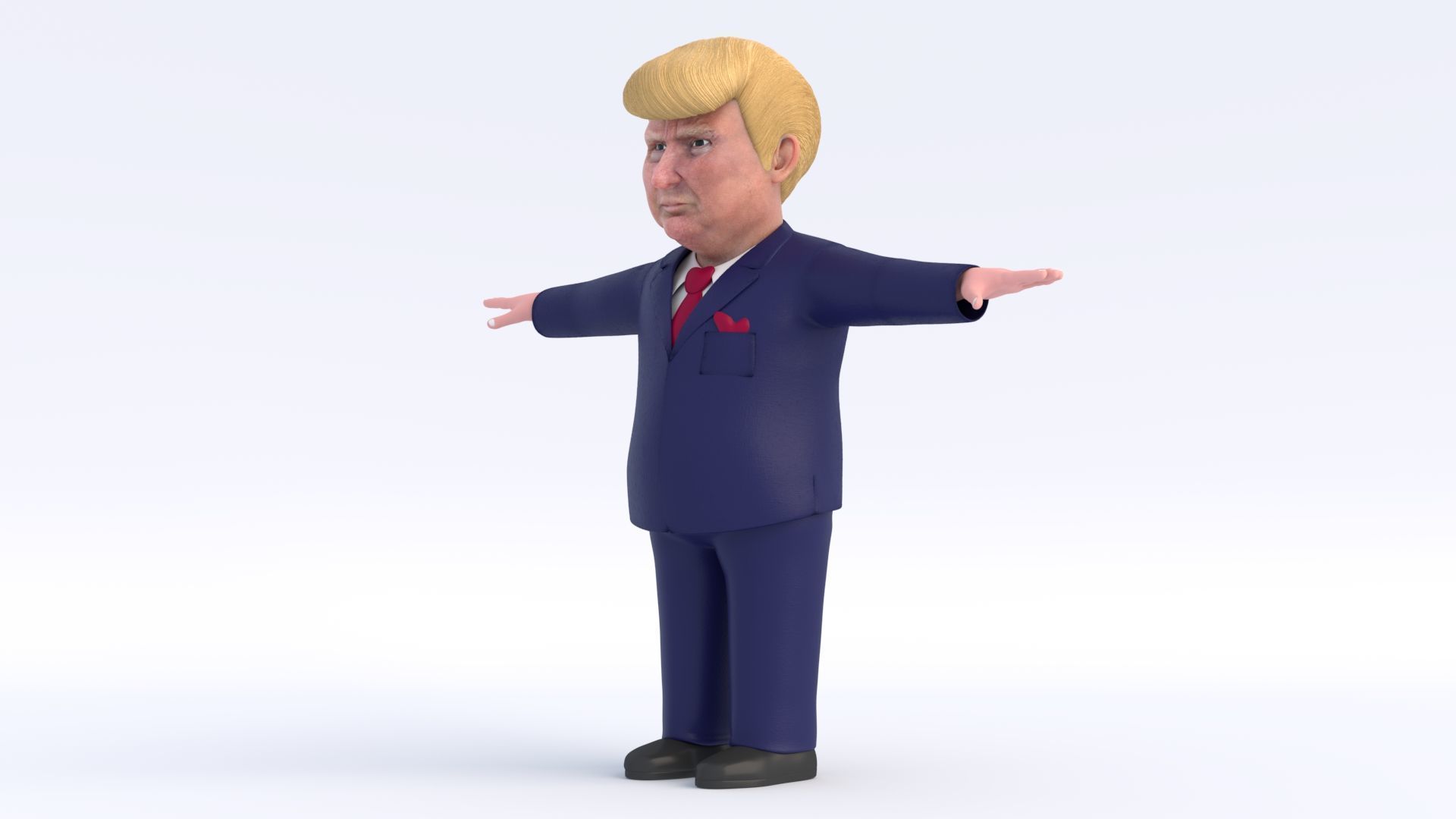 Donald Trump Low-poly 3D model_9