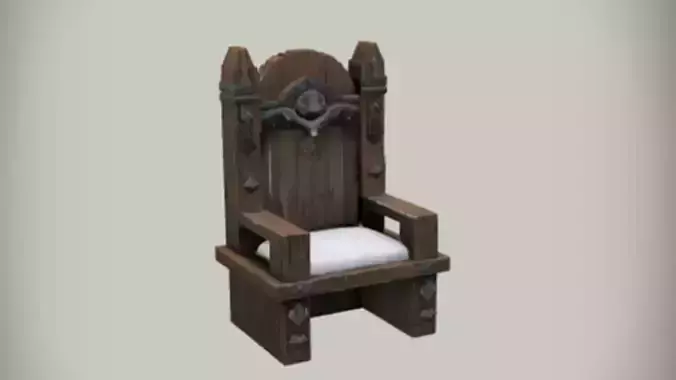 ornate medieval throne 3d Game ready Model