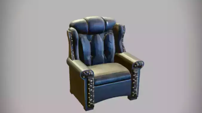 Luxurious leather armchair with studs