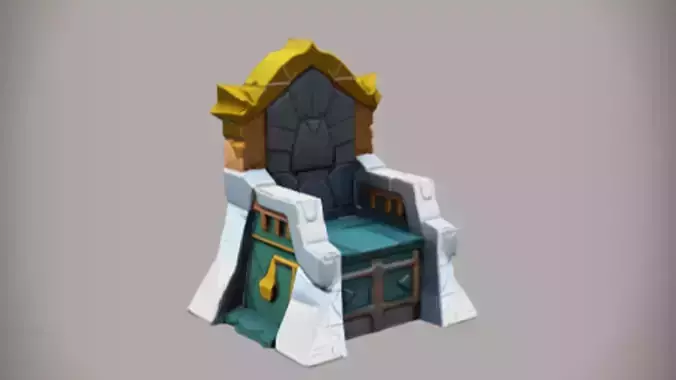 fantasy throne  3D Game Ready Model