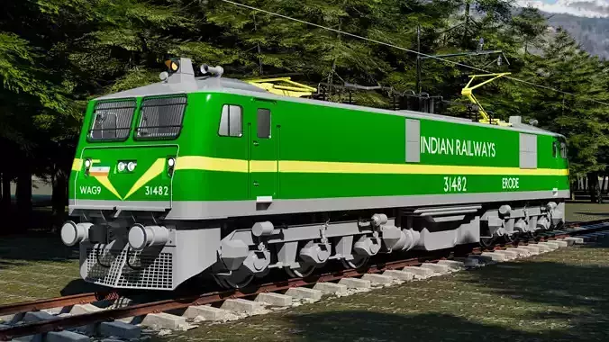 Indian Railways WAG 9 Electric Locomotive with Cabin Interior