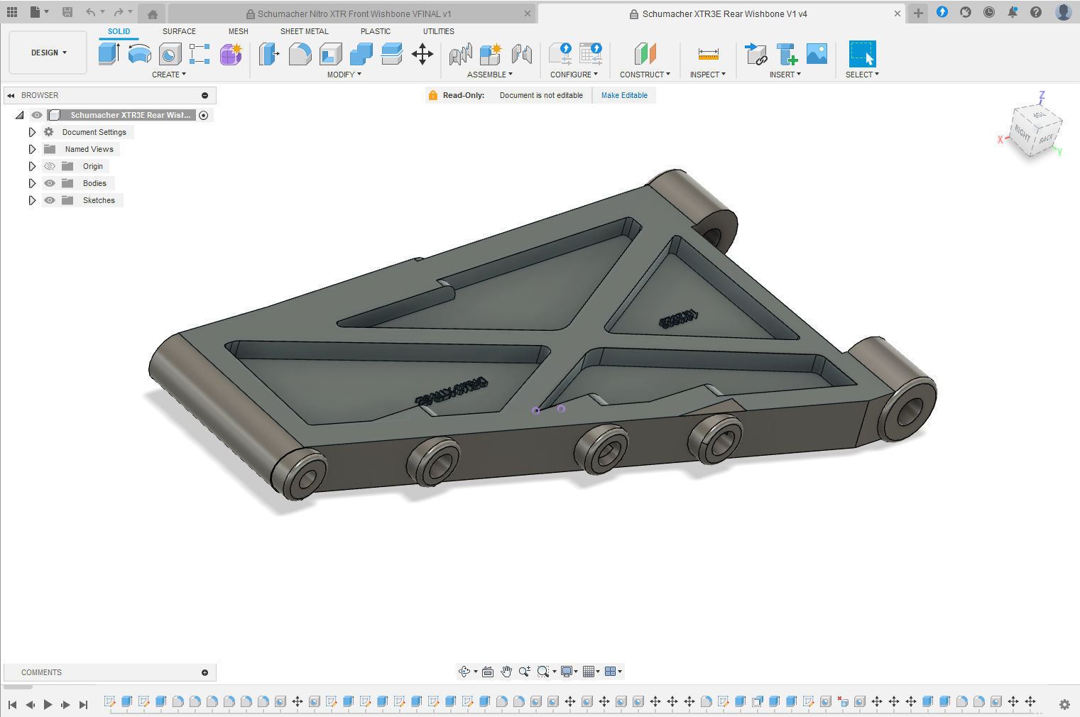 Schumacher XTR 3E - Nitro 10 - 21XTR - Front and Rear Wishbones 3D print model_2