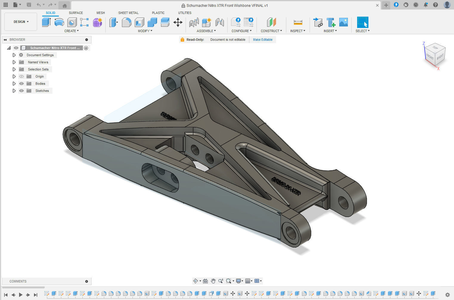 Schumacher XTR 3E - Nitro 10 - 21XTR - Front and Rear Wishbones 3D print model_1