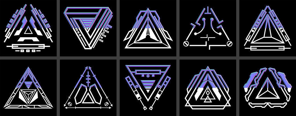 150 Sci-Fi Hologram Normal Map and Alpha Pack 3D model_16