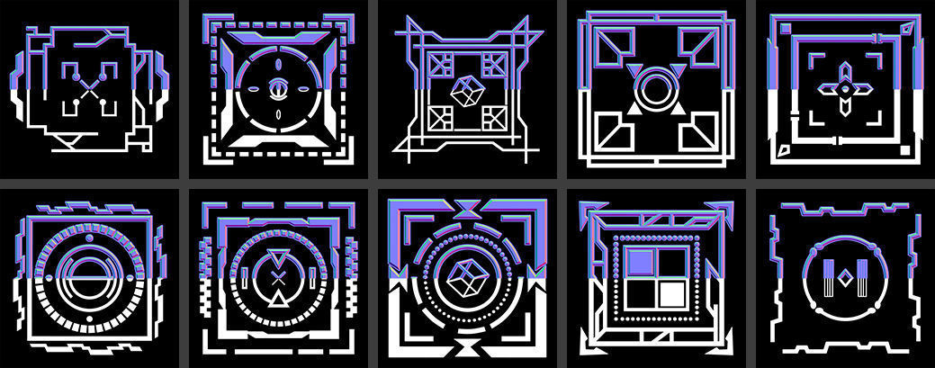 150 Sci-Fi Hologram Normal Map and Alpha Pack 3D model_15