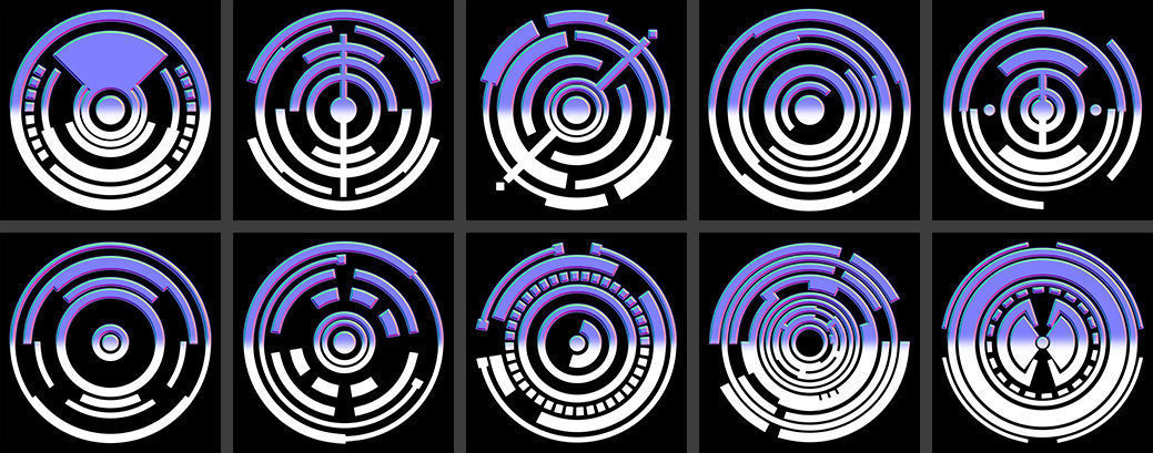 150 Sci-Fi Hologram Normal Map and Alpha Pack 3D model_8