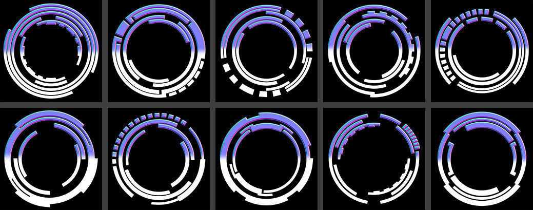 150 Sci-Fi Hologram Normal Map and Alpha Pack 3D model_6