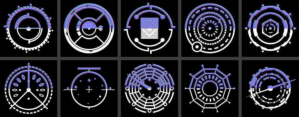 150 Sci-Fi Hologram Normal Map and Alpha Pack 3D model_17