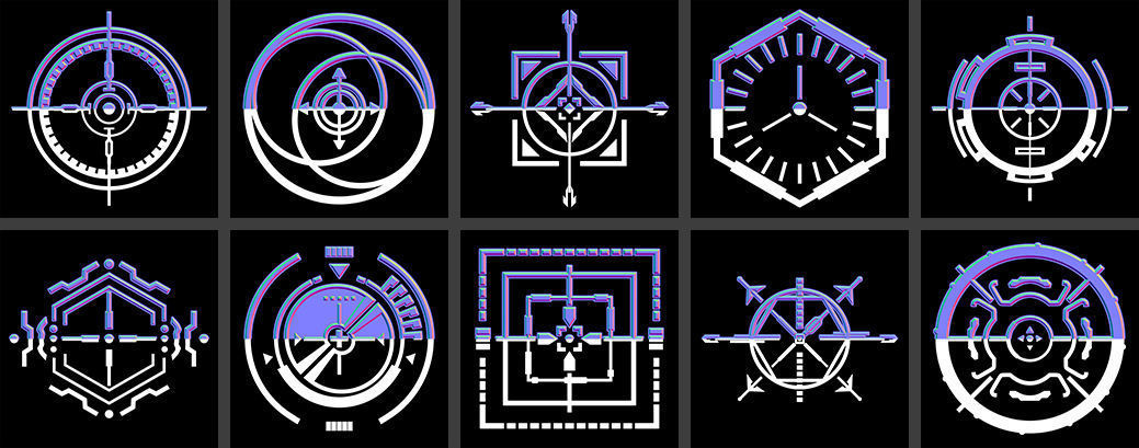 150 Sci-Fi Hologram Normal Map and Alpha Pack 3D model_14