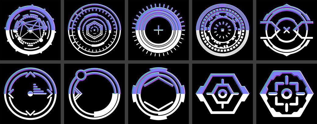 150 Sci-Fi Hologram Normal Map and Alpha Pack 3D model_18