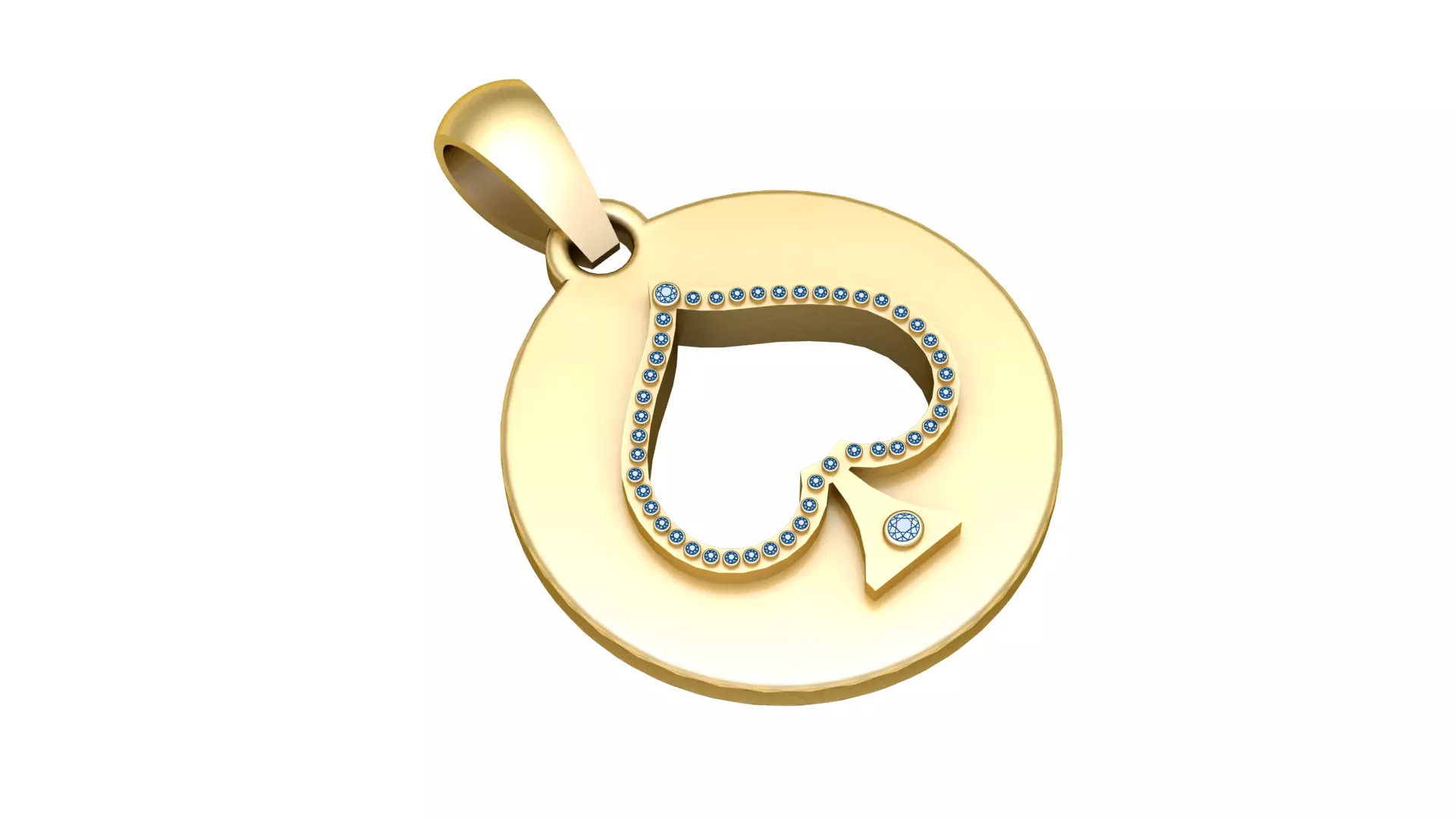 SPADE COIN PENDANT 3D PRINTABLE MODEL 3D print model
