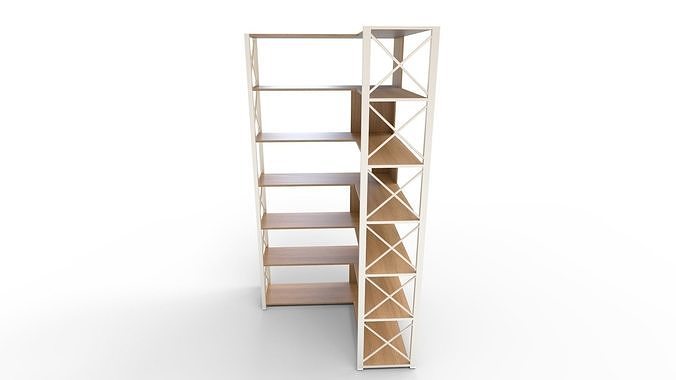 StoriesL Shaped Corner Storage Cabinet 3D model 6