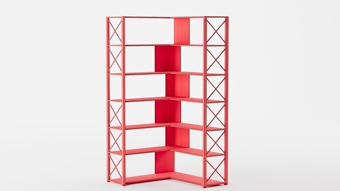 StoriesL Shaped Corner Storage Cabinet 3D model 2