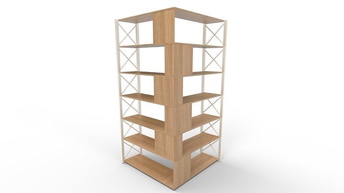 StoriesL Shaped Corner Storage Cabinet 3D model 7