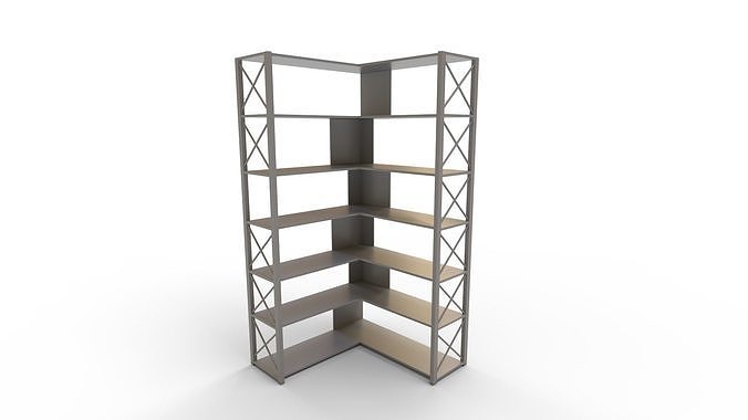 StoriesL Shaped Corner Storage Cabinet 3D model 4