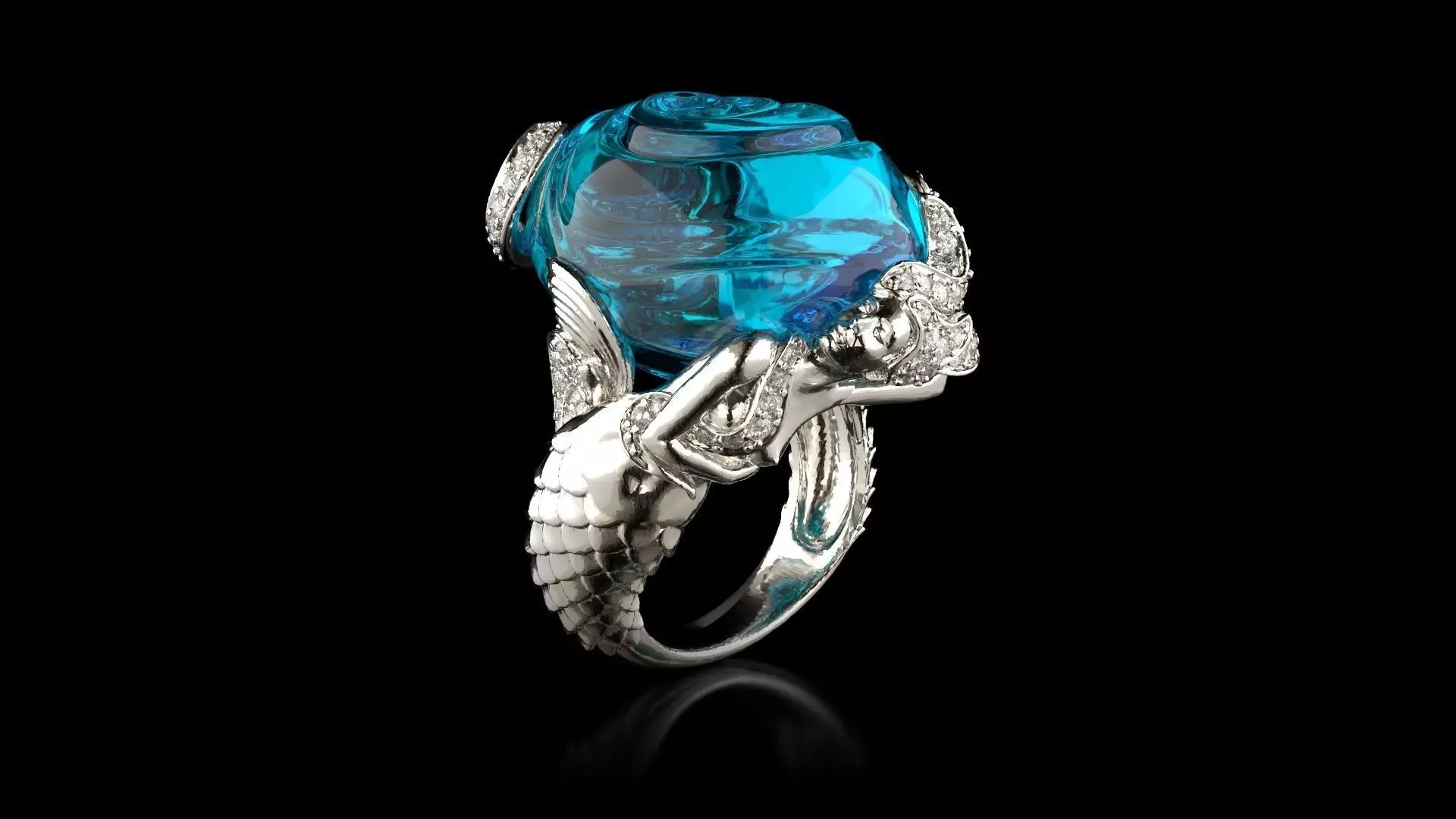 Mermaid ring Free 3D print model