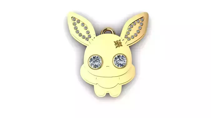 RABBIT ANIMAL PENDANT 3D PRINTABLE MODEL 
