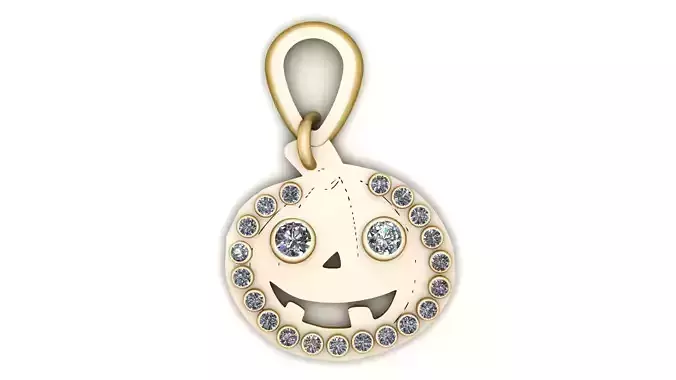 PUMPKIN FACE PENDANT 3D PRINTABLE MODEL 
